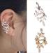  ушные каффы Kirakira biju- стразы leaf серебряный Gold ушные каффы s ушной зажим серьги линия серьги обруч 