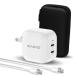 SUNEAST 48W �}�� �[�d�� USB Type-C �~2 2�䓯���[�d�Ή� AC�A�_�v�^�[ �X�}�z �[�d�� iphone �^�u���b�g �|�[�`+USBC to C�P�[�u���t�� �� PD3.0�Ή� 1�N�ۏ�