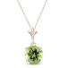 K14 Yellow, White, Rose Gold Solitaire Natural Peridot Pendant Necklace¹͢