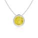 Angara Natural Yellow Sapphire Solitaire Pendant Necklace for Women, Girls in Sterling Silver (Grade-AAA | 4mm) September Birthstone Jewelry G¹͢