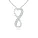Angara Natural Diamond Infinity Pendant Necklace for Women, Girls in Sterling Silver (Grade-KI3 | 1.65mm) April Birthstone Jewelry Gift for He¹͢