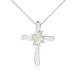 Angara Natural Opal Cross Pendant Necklace for Women, Girls in Sterling Silver (Grade-A | Size-5x3mm) | October Birthstone Jewelry Gift for He¹͢