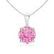 Angara Natural Pink Sapphire Solitaire Pendant Necklace for Women, Girls in 14K White Gold (Grade-AAAA | 7mm) September Birthstone Jewelry Gif¹͢