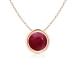 Angara Natural Ruby Solitaire Pendant Necklace for Women, Girls in 14K Rose Gold (Grade-A | 4mm) July Birthstone Jewelry Gift for Her | Birthd¹͢