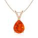 Angara Natural Pear Fire Opal Solitaire Pendant Necklace for Women, Girls in 14K Rose Gold (Grade-AAAA | 8x6mm) October-Birthstone Jewelry Gif¹͢