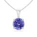 Angara Natural Tanzanite Solitaire Pendant Necklace for Women, Girls in Platinum (Grade-AA | 7mm) December Birthstone Jewelry Gift for Her | B¹͢