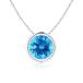 Angara Natural Swiss Blue Topaz Solitaire Pendant Necklace for Women, Girls in Platinum (Grade-AAA | 5mm) December Birthstone Jewelry Gift for¹͢