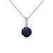 Angara Natural Blue Sapphire Round Shape Pendant Necklace in Sterling Silver for Women, Girls (Grade- A | Size-5mm) September Birthstone | Jew¹͢