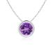 Angara Natural Amethyst Solitaire Pendant Necklace for Women, Girls in 14K White Gold (Grade-A | 8mm) February Birthstone Jewelry Gift for Her¹͢