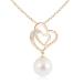 Angara Freshwater Cultured Pearl Entwined Heart Pendant Necklace for Women, Girls in 14K Rose Gold (Grade-AAA|Size-8mm) June Birthstone Jewelr¹͢