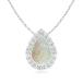 Angara Natural Opal Halo Pendant Necklace for Women, Girls in 14K White Gold (Grade-AAA | 6x4mm) October Birthstone Jewelry Gift for Her | Bir¹͢