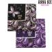  Anna Sui носовой платок 2 шт. комплект ANNA SUI женский бренд упаковка бесплатный сделано в Японии SWIRLING LEAVES хлопок чёрный × фиолетовый 1007BE