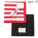  новый старый товар Agnes B носовой платок 2 шт. комплект agnes b. бренд упаковка бесплатный сделано в Японии Pola - Bear / Heart принт хлопок красный × чёрный 1505BE бесплатная доставка 