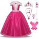  Aurora . платье ребенок костюмы роскошный 8 позиций комплект ( платье перчатки Tiara палка колье серьги кольцо браслет ) 100 110 120 130 140