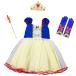  Белоснежка платье ребенок костюмы роскошный 4 позиций комплект Princess платье, лента есть перчатка, Tiara, палка 90 100 110 120 130 CREDIBLE