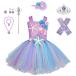  Ariel платье ребенок костюмы роскошный 9 позиций комплект платье перчатки украшение для волос Tiara палка колье серьги кольцо и т.п. 100 110 120 130 140