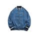  куртка Denim куртка с логотипом мужской бейсбол одежда блузон American Casual жакет вышивка украшение осень-зима надеты . способ теплоизоляция body type покрытие модный 
