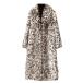  меховое пальто длинный длина женский искусственный мех жакет внешний Leopard рисунок eko мех сохранение тепла mo Como ko Пальто Честерфилд laperu
