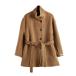  женский Пальто Честерфилд la автомобиль пальто с высоким воротником кнопка ремень имеется mi утечка длина тренчкот body type покрытие свободно внешний осень-зима 