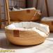  домашнее животное bed натуральный глициния использование летний кошка для bed круглый bed подушка вязаный ротанг товар "дышит" .... скольжение трудно обратная сторона ткань салон глициния плетеный 