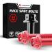 MC MOTOPARTS Pre-drilled CNC Race Spec Bolts M6 x 40mm Flanged HEX Head Screws 10 pcs (Red)