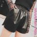 искусственная кожа черный шорты 