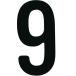 #TRUSCO разрезной знак 50mm чёрный 9 CS50BK9(2564557)