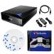 Asus 16x External Blu-ray Drive with BD Suite Disc, USB 3.0 Cable, Power Adapter and Cord (BW-16D1X-U) Bundle with 25GB Verbatim M-DISC BD-R