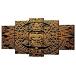 VVOVV Wall Decor 5 Piece Ancient Civilization Canvas Wall Art Aztec Calenda