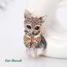 キラキラねこブローチ スカーフ留め ピン クリップ