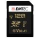SD карта 128GB SDXC EMTEC SpeedIN Pro CLASS10 UHS-I U3 V30 4K R:100MB/s W:50MB/s за границей li tail ECMSD128GXC10SP *me