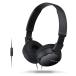  наушники складной MDR-ZX110AP SONY Sony проводной воздухо-непроницаемый dynamic type 3.5mm Mini штекер дистанционный пульт Mike есть параллель импортные товары черный MDR-ZX110AP/BZ *ko