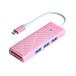 USB ступица USB3.0 3 порт + устройство для считывания карт ORICO USB-A /SD слот /microSD слот USB-C кабель (15cm) розовый за границей li tail PAPW3AT-C3-015-PK-EP *me