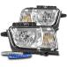 ̵ZMAUTOPARTS Replacement Chrome Headlights Headlamps with 6