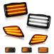 BESTVIEW Bumper Turn Signal Lights Side Marker Light Smoked White  Dynamic Amber Signals Lamp LED Side markers Assembly Compatible with 1997-2006 Je