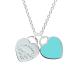  Tiffany колье TIFFANY&Co. Mini двойной Heart бирка подвеска голубой эмаль отделка параллель импортные товары 