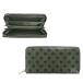  раунд застежка-молния длинный кошелек длинный бумажник футляр для карточек ячейка для монет полька-дот точка рисунок type вдавлено . под кожу зеленый зеленый цвет ( женский )L-729