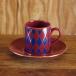  England Vintage tableware diamond pattern small cup saucer horn ji- harlequin Espresso cup #180227-1~6