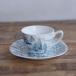  retro small cup Espresso cup saucer . scenery house green England Vintage tableware mid winter #231105-4