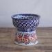  Poe lishupota Lee Poland ceramics tableware pet bowl with legs floral print red navy pet goods feeder P37-ALC3