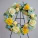 プリザーブドフラワーリース　リース　ギフト　パステルイエローのリース 結婚式　両親/結婚祝い/新築祝い/開店祝い/誕生日プレゼント