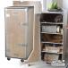[ Dulton DULTON] WOODEN CABINET WITH CASTORS 4 LAYER (uten шкаф with литейщик 4 уровень ) 113-296-4L [ бесплатная доставка ]