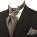  necktie Father's day present gift .. ascot tie ring pocket square set HUGO VALENTINOhyu-go Valentino asc-5/ black / Gold 