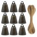 MrMrKura 9 шт колокольчик bell металлический Mini bell корова ... колокольчик bronze колокольчик лен . имеется ковбелл DIY ручная работа Рождество bell украшение прикладное искусство декортивный элемент подлинный 