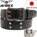  Avirex ремень AVIREX BELT AX4208 двойной булавка кожаный ремень мужской натуральная кожа сделано в Японии Logo булавка пряжка kaju Albert натуральная кожа ремень милитари Work 