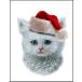 [ белый кошка *..* Рождество * Santa Claus ] открытка 