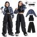  check pattern long sleeve shirt Kids dance costume hip-hop child setup Dance wear stage costume girl Street HIPHOP... puts out the best pants on 