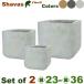 GPshei автобус квадратное SML SET(S.23cmxH22.5cm/M.29cmxH28.5cm/L.36cmxH35cm)( низ дыра есть )( цемент волокно )( посадочная машина / pot / горшок )