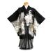  "Семь, пять, три" 3 лет мужчина кимоно в аренду чёрный земля дракон 3 лет рост 95cm передний и задний (до и после) * простой одевание manual имеется! ребенок кимоно перо тканый hakama в аренду .. три .