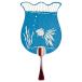  сделано в Японии (MADE IN JAPAN) веер "uchiwa" вода ..( синий ) одна сторона ...2206